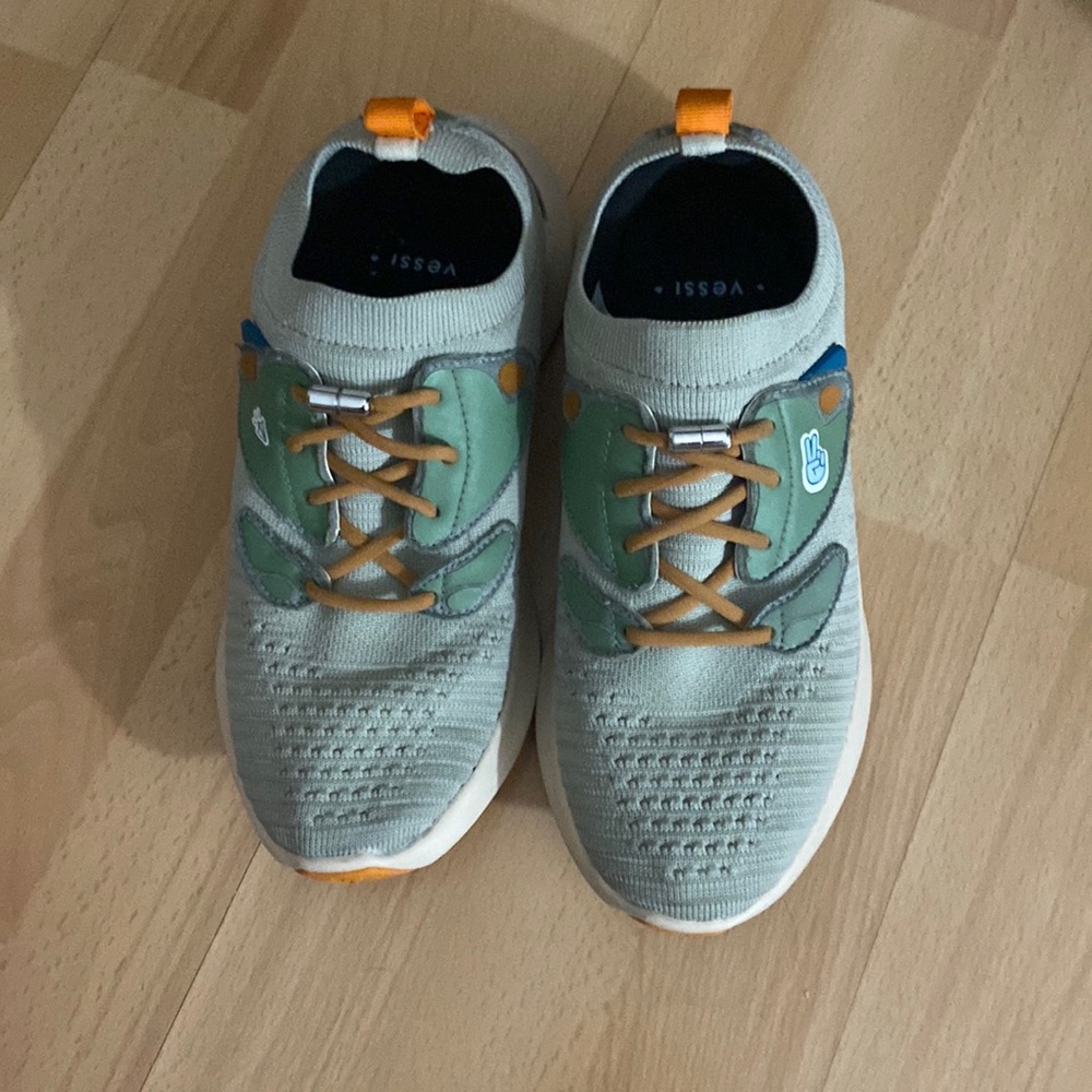 Vessi Gray and Green Athletic Shoes